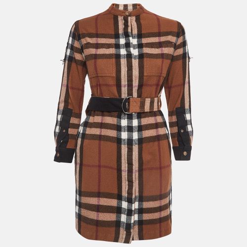 Burberry Brown Plaid Wool Short Shirt Dress XS - Burberry - Modalova