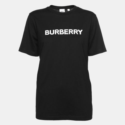 Burberry Black Cotton Logo Print T-Shirt M - Burberry - Modalova