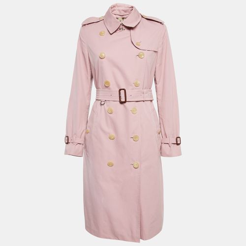 Burberry Pink Gabardine Double Breasted Trench Coat S - Burberry - Modalova