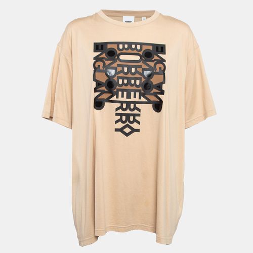 Burberry Beige Printed Cotton Knit Skylar T-Shirt XL - Burberry - Modalova