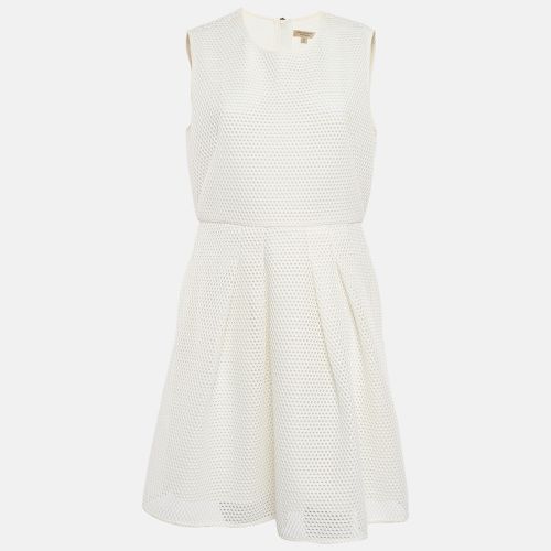 Burberry White Mesh Flared Sleeveless Short Dress L - Burberry - Modalova