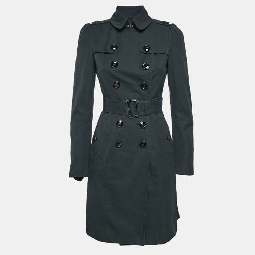 Burberry Navy Blue Gabardine Double Breasted Trench Coat S - Burberry - Modalova