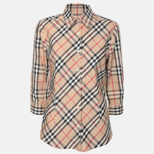 Burberry Beige House Check Cotton Blend Long Sleeve Shirt S - Burberry - Modalova