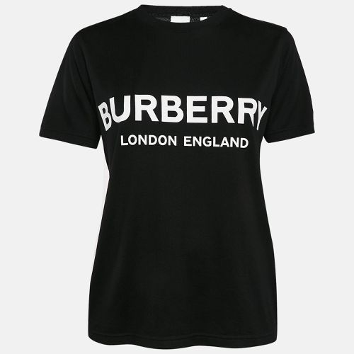 Burberry Black Logo Print Cotton Jersey Crew Neck T-Shirt S - Burberry - Modalova