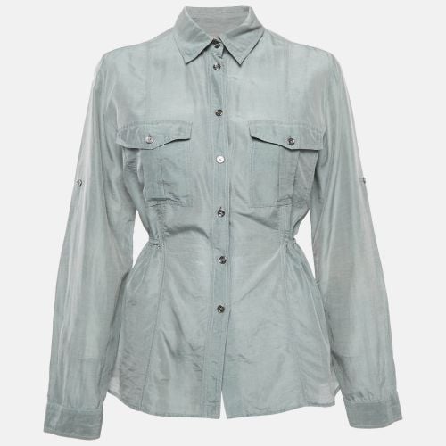 Burberry Grey Cotton Blend Pleated Shirt L - Burberry - Modalova