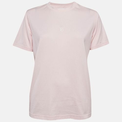 Burberry Pink TB Embroidered Cotton Crew Neck T-Shirt M - Burberry - Modalova