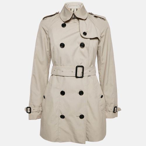 Burberry Grey Cotton Blend Double Breasted Short Trench Coat XS - Burberry - Modalova