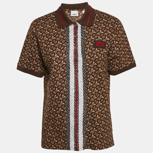 Burberry Brown Monogram Cotton Pique Copland Polo T-Shirt S - Burberry - Modalova