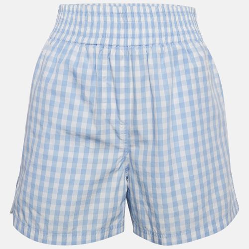 Burberry Blue/White Gingham Cotton High Waist Shorts XS - Burberry - Modalova