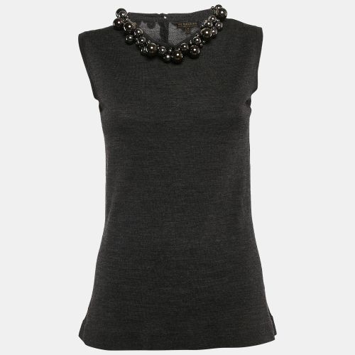 Burberry Prorsum Vintage Grey Embellished Wool Knit Sleeveless Top M - Burberry Prorsum - Modalova