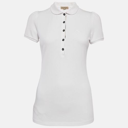 Cotton Pique Puff Sleeve Polo T-Shirt S - Burberry - Modalova