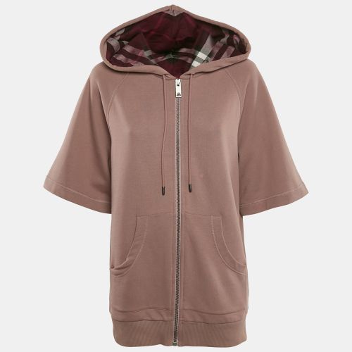 Burberry Pink Cotton Hooded Zip-Up Oversized Jacket XS - Burberry - Modalova