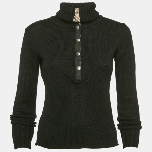 Burberry Black Merino Wool Knit Turtleneck Sweater XS - Burberry - Modalova