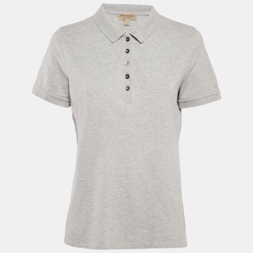 Burberry Grey Cotton Pique Polo T-Shirt L - Burberry - Modalova
