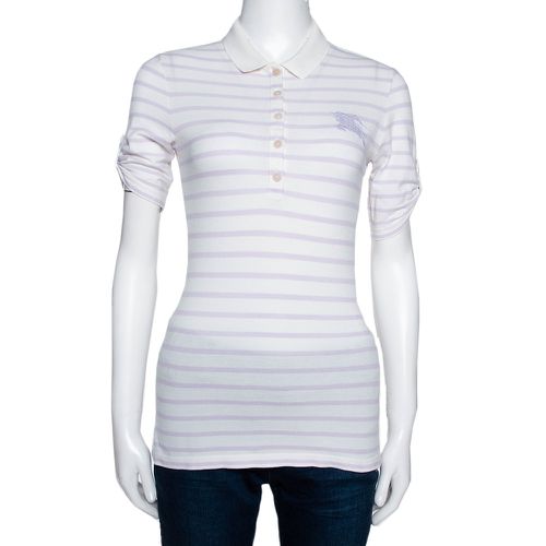 Burberry Brit Off White Striped Cotton Modal Polo T-Shirt XS - Burberry Brit - Modalova