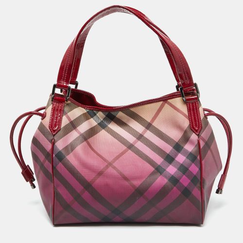 Burberry Burgundy Ombre Supernova Check PVC and Patent Leather Bilmore Tote - Burberry - Modalova