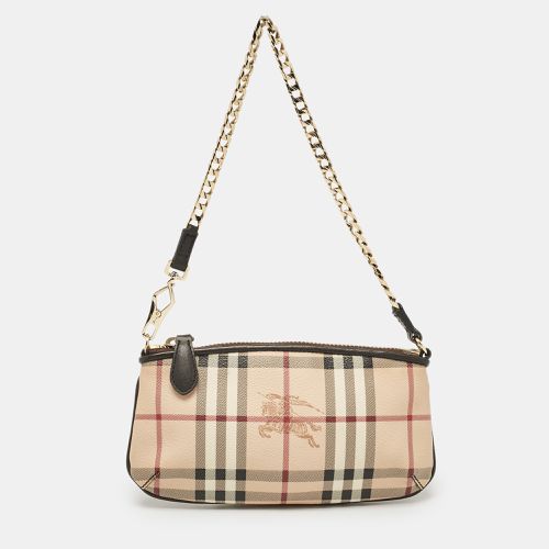 Burberry Beige Haymarket Check Coated Canvas Chain Pochette - Burberry - Modalova