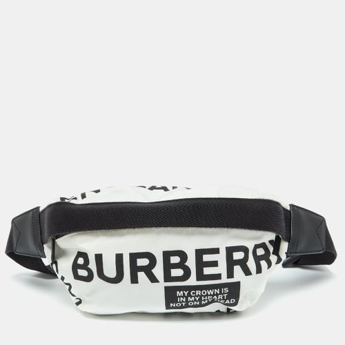 Burberry White Fabric Sonny Medium Logo Belt Bag - Burberry - Modalova