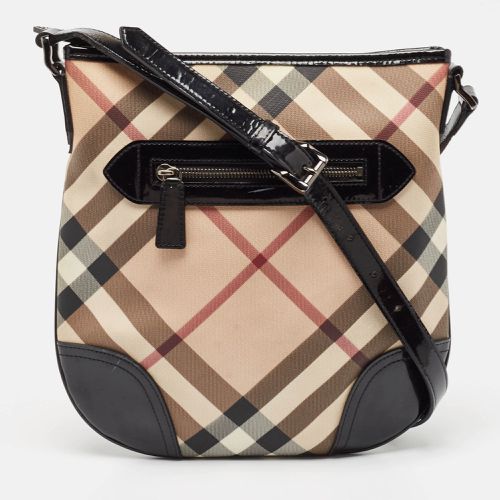 Beige Nova Check Patent Leather and PVC Dryden Crossbody Bag - Burberry - Modalova