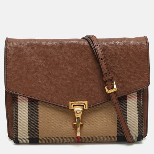 Burberry Brown Canvas and Leather Small Macken Crossbody Bag - Burberry - Modalova