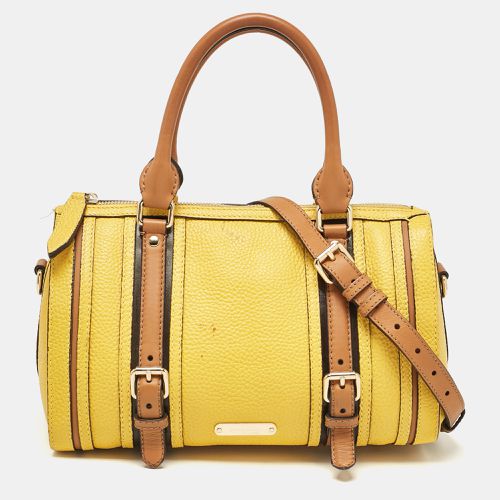 Burberry Yellow/Brown Leather Medium Alchester Bowling Bag - Burberry - Modalova