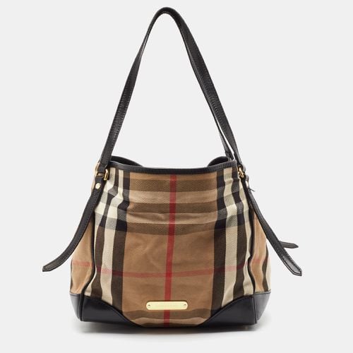 Burberry Black House Check Canvas and Leather Canterbury Tote - Burberry - Modalova