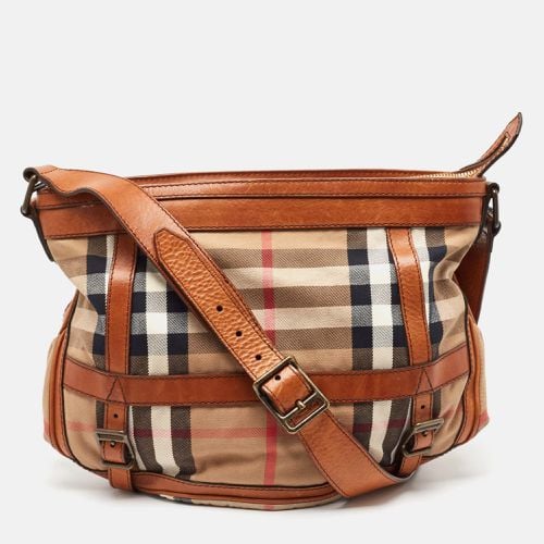 Burberry Beige/Brown House Check Canvas and Leather Pasmore Shoulder Bag - Burberry - Modalova