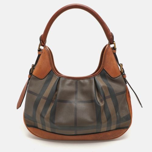 Burberry Brown House Check Coated Canvas and Leather Brooklyn Hobo - Burberry - Modalova