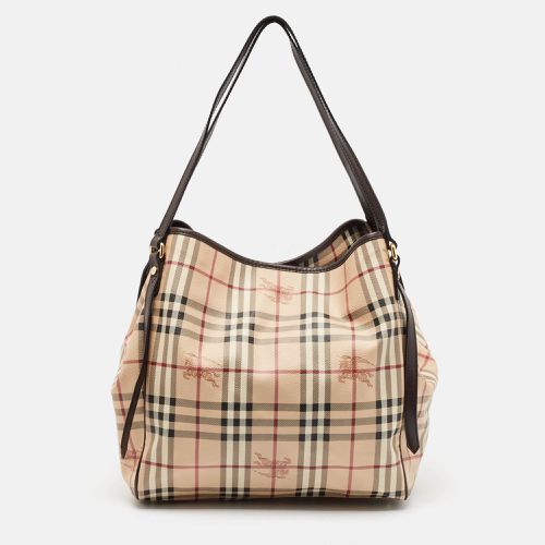 Burberry Brown/Beige Haymarket Coated Canvas and Leather Canterbury Tote - Burberry - Modalova