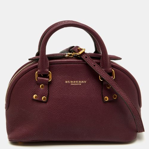 Plum Leather Orchard Zip Satchel - Burberry - Modalova