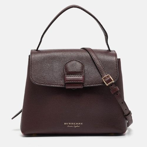 Burberry Burgundy/Beige House Check Canvas and Leather Camberley Top Handle Bag - Burberry - Modalova