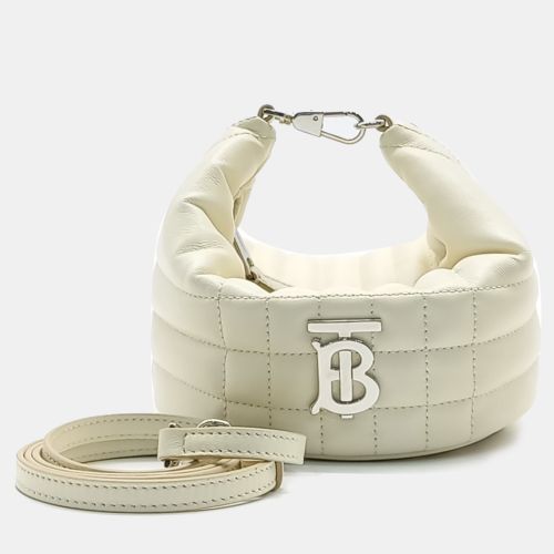 Burberry Ivory Leather Crescent Rolla Bag - Burberry - Modalova