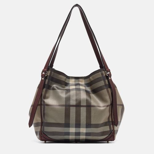 Burberry Smoked Check Coated Canvas and Leather Canterbury Tote - Burberry - Modalova