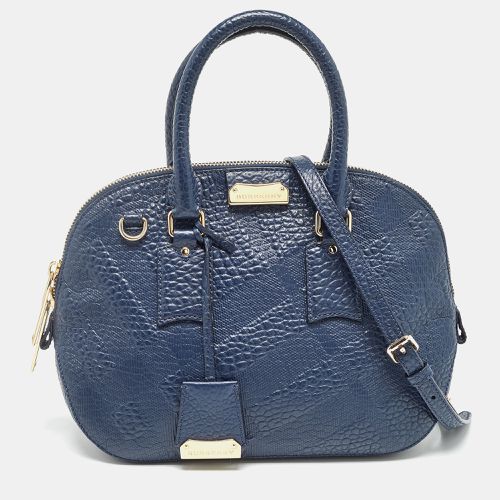 Burberry Navy Blue Grain Leather Orchard Satchel - Burberry - Modalova