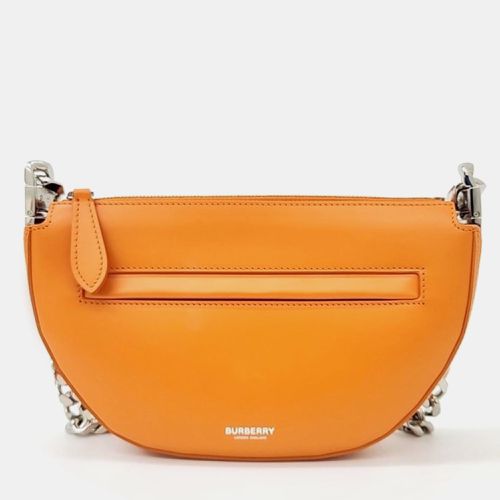 Burberry Orange Leather Olympia Crossbody Bag - Burberry - Modalova