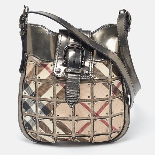 Burberry Beige/Metallic Nova Check PVC and Leather Crossbody Bag - Burberry - Modalova