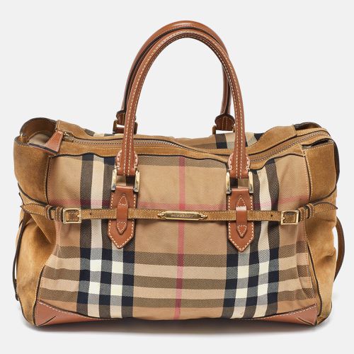 Burberry Multicolor House Check Canvas,Suede and Leather Tote - Burberry - Modalova