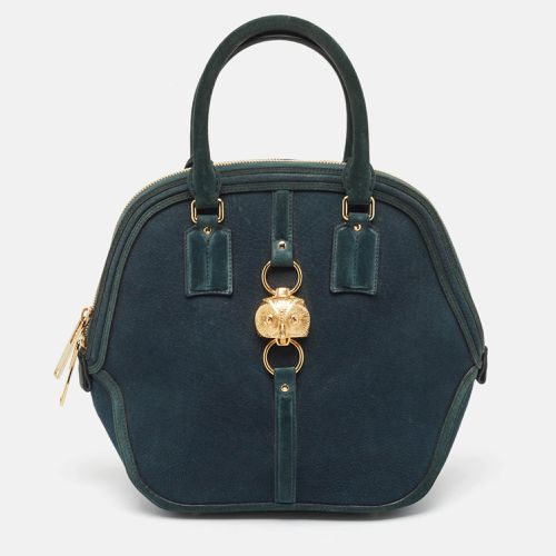 Burberry Dark Green Nubuck Leather Orchard Satchel - Burberry - Modalova