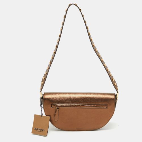 Burberry Bronze Leather Small Studded Olympia Shoulder Bag - Burberry - Modalova