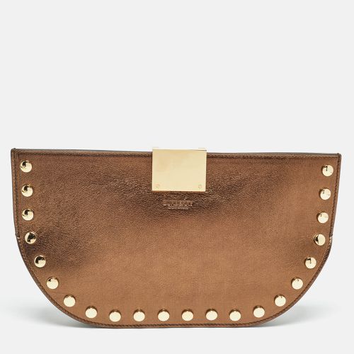 Burberry Bronze Leather Studded Olympia Clutch - Burberry - Modalova