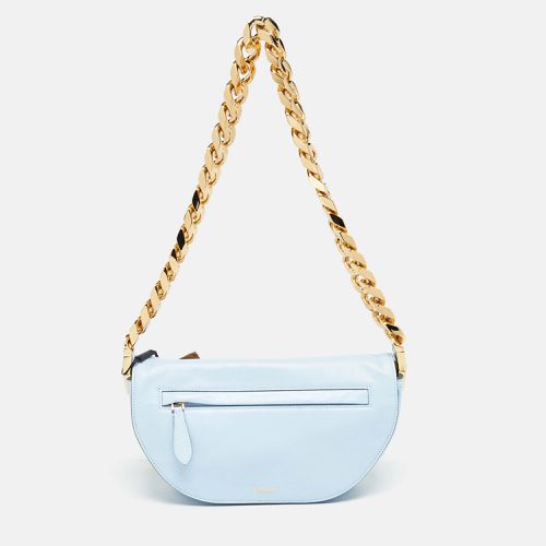 Burberry Pale Blue Leather Small Olympia Chain Shoulder Bag - Burberry - Modalova