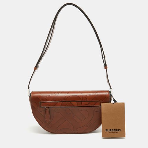 Burberry Brown TB Embossed Leather Small Olympia Shoulder Bag - Burberry - Modalova