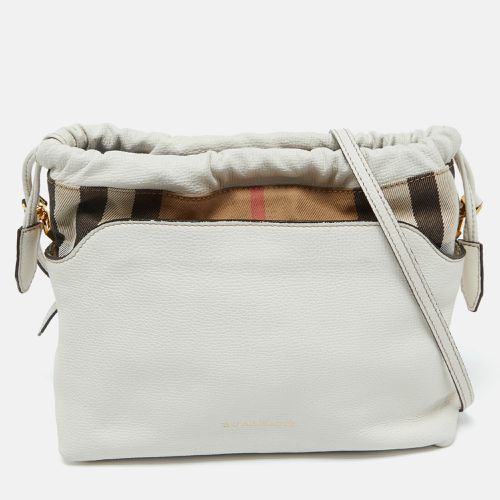 Burberry Off White/Beige House Check Canvas and Leather Little Crush Crossbody Bag - Burberry - Modalova