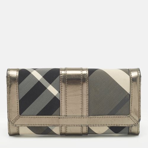 Burberry Metallic Nova check Nylon and Leather Penrose Continental Wallet - Burberry - Modalova