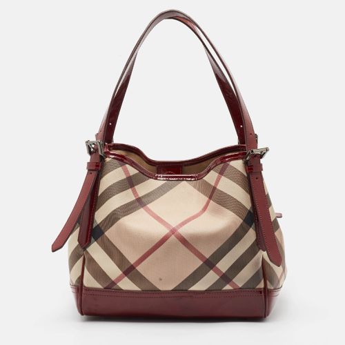 Burberry Burgundy/Beige Nova Check PVC and Patent Leather Canterbury Tote - Burberry - Modalova