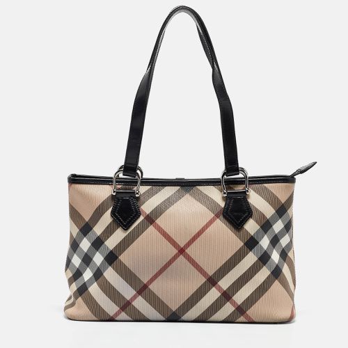 Burberry Black/Beige Nova Check PVC Regent Tote - Burberry - Modalova