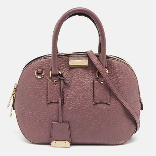 Burberry Lilac Pebbled Leather Small Orchard Bowler Bag - Burberry - Modalova