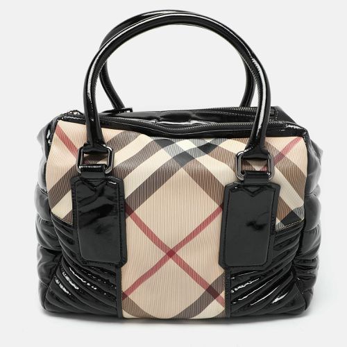 Burberry Beige/Black Nova Check PVC and Patent Leather Satchel - Burberry - Modalova