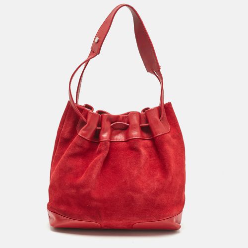 Burberry Red Suede and Leather Bucket Bag - Burberry - Modalova