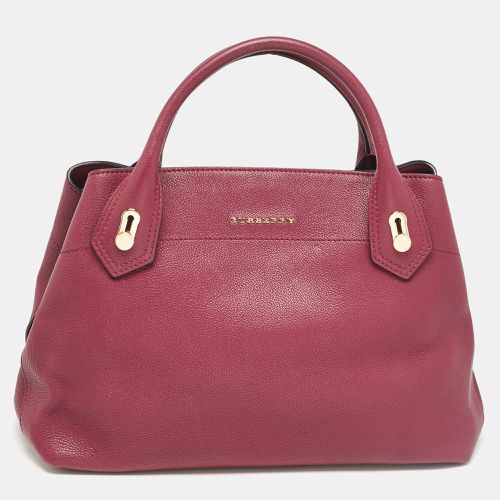 Burberry Burgundy Leather Medium Milton Satchel - Burberry - Modalova